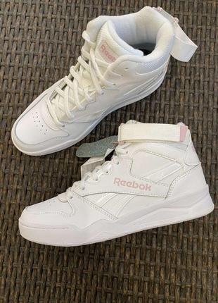 Шкіряні білі високі жіночі кросівки reebok royal bb4500  39 41  розмір
