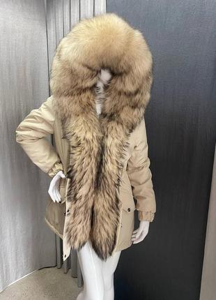 Женская зимняя парка куртка с финским енотом, максимум меха, 42-60 размеры3 фото