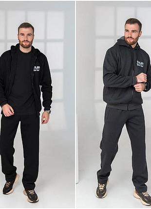 Спортивний чоловічий костюм кофта на блискавці та штани тринитка розміри батал на великий зірсист