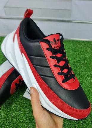 Мужские красные кроссовки adidas sharks кожа 45 размер f338584 фото