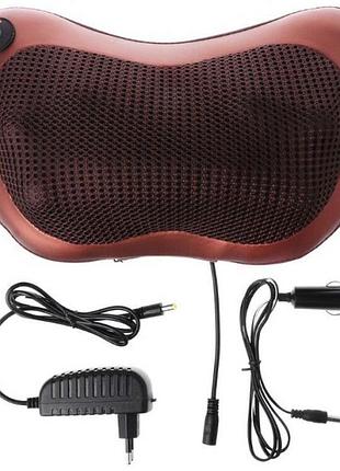 Инфракрасный роликовий массажер для шеи ,спины, massage pillow 8028 / массажная подушка для дома и авто