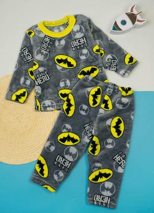 Махровая детская пижама бетмен, бэтмен, batman , махрова дитяча піжама велсофт махра3 фото