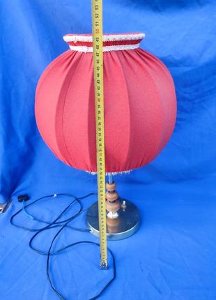 Настільна вінтажна лампа ссср з абажуром абажур ретро радянська торшер3 фото