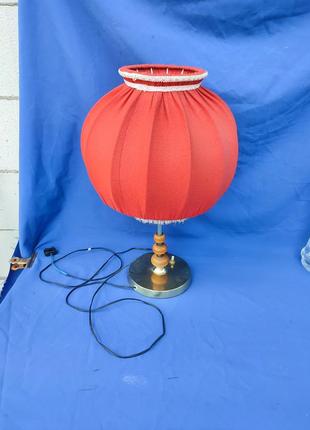 Настільна вінтажна лампа ссср з абажуром абажур ретро радянська торшер2 фото