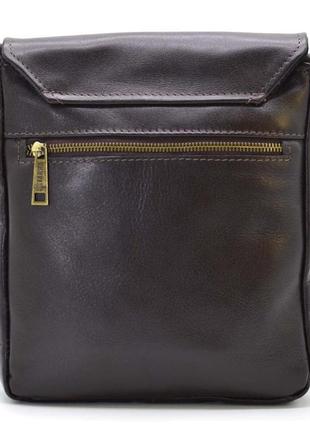 Удобная стильная мужская кожаная сумка через плечо gc-1302-3md tarwa коричневая4 фото