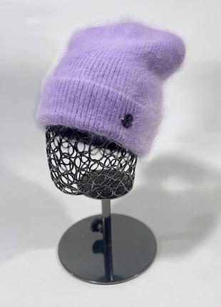Зимняя теплая женская шапка из ангоры, трендовые цвета4 фото