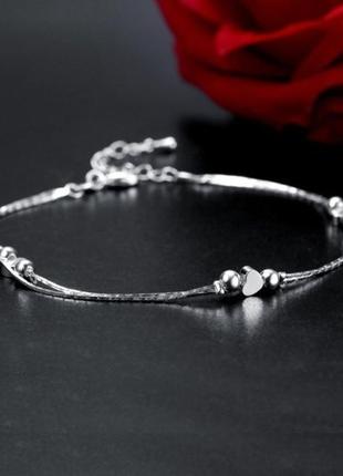 Посріблений браслет посріблений ланцюжок серце, новий! арт. 2665