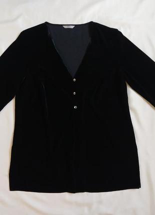 Блуза чорна велюрова оксамитова1 фото