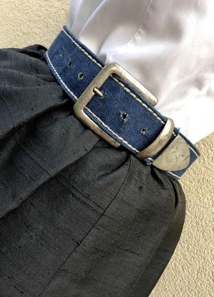 Винтажный джинсовый кожаный пояс ремень франция1 фото