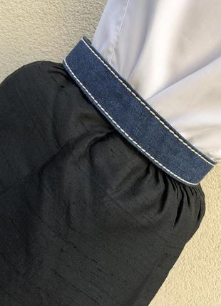 Вінтажний джинсовий шкіряний пояс ремінь франція5 фото