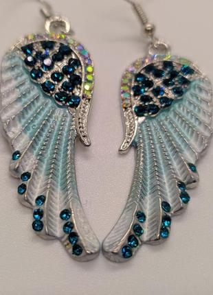 Шикарні сережки крила ангела 💯 % якість день валентина5 фото