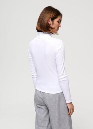 Лонгслив белый в рубчик, s 3