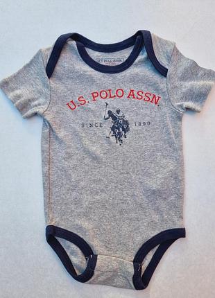 Боди u.s. polo assn 0-6 мес коттоновый бодик 3-6 мес