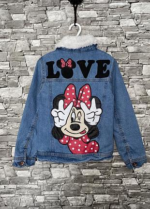 Джинсовая куртка, осенняя куртка, теплая джинсовая куртка, утеплённая джинсовая куртка, джинсовая куртка на меху, джинсовая куртка минни макс