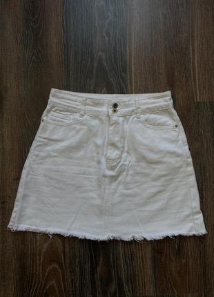 Белая джинсовая юбка мини befree