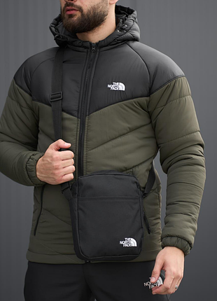 Комплект куртка tnf черная-хаки+штаны tnf барсетка tnf в подарок!