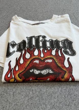 Rolling stones футболка хлопковая хлопок белая xxl 2xl 3xl женская сайз плюс7 фото