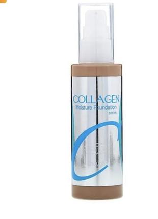 Зволожувальна тональна основа для обличчя enough collagen moisture foundation spf 15 з колагеном, тон 21, 100 мл