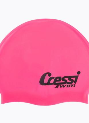 Новая детская шапочка для плавания cressi silicone cap розовая1 фото
