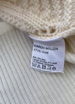 Шерстяной свитер с высоким воротником под горло karen millen / massimo dutti из мериносовой шерсти крупной вязки7 фото