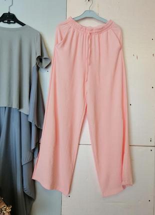 Літні широкі довгі штани палаццо тканина жниварка є дві бічні кишені  летние широкие длинные брюки п3 фото