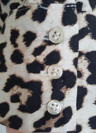 Блуза рубашка из натурального хлопка h&amp;m леопардовый принт8 фото