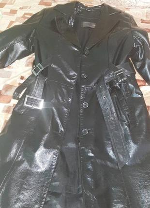 Плащ-пальто шкіряний
