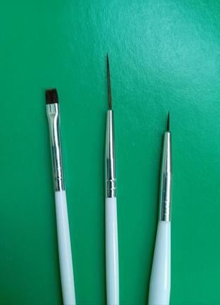 Набор кистей для маникюра и рисования 3 шт