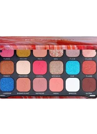 Палетка теней для век makeup revolution forever flawless eyeshadow palette, flamboyance flamingo3 фото