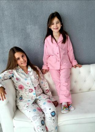 Пижама теплая фланелевая для девочки в стиле барби5 фото