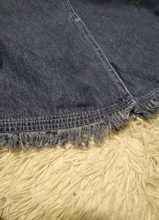 Моднячья джинсовая юбка-мини с бахромой6 фото