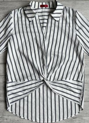 Сорочка\блузка hugo boss cileas striped draped blouse3 фото