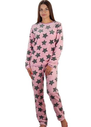 5цветов🌈теплая махровая пижама велсофт, женская мягкая пижама котики, звезды, леопардовая, сиреневая, теплая махровая жеncкая пижама велсофт4 фото