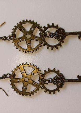 Оригинальные серьги ключ в стиле стимпанк steampunk3 фото