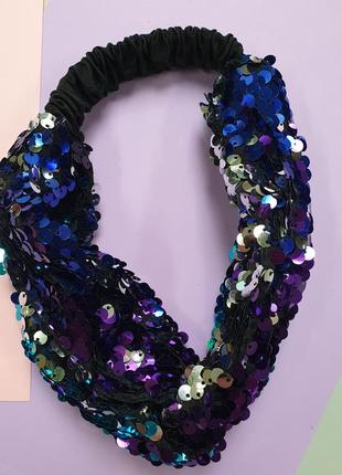 Чалма повязка с пайетками