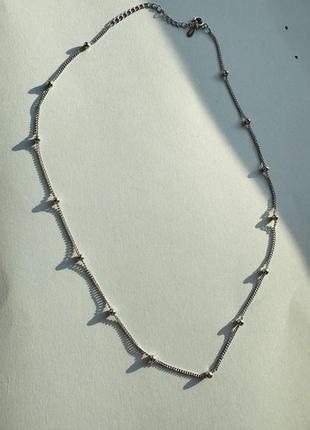 Цепочка серебро 925 проба посеребривания колье цепи чокер минималистичная цепочка