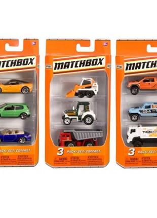 Подарунковий набір автомобілів новий matchbox 3 шт c3713