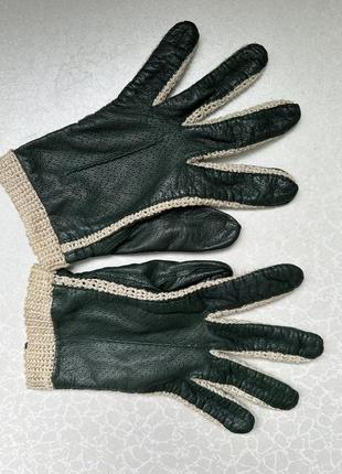 Кожаные перчатки ручная с перфорацией со вставками