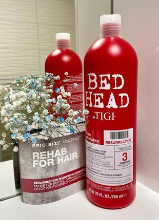 Шампунь для восстановления слабых, ломких волос tigi bed head resurrection shampoo1 фото