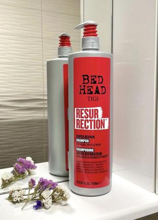 Відновлюючий шампунь для слабкого волосся tigi bed head ressurection shampoo 970ml1 фото