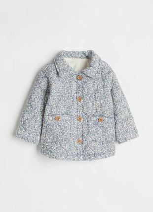 Стеганая куртка рубашка в цветочный принт h&amp;m1 фото