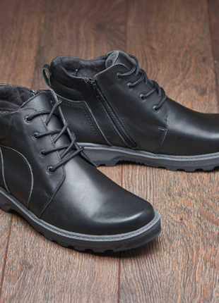 Натуральні шкіряні зимові  черевики ботинкі для чоловіків великого розміру 46-50 р  натуральные кожа4 фото