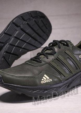 Чоловічі шкіряні кросівки adidas climacool olive