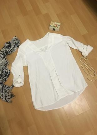 Белая рубашка блуза promod