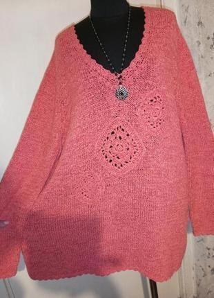 Яскравий,жіночний джемпер-светр,бохо,великого розміру,батал,vera varelli,німеччина