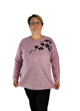 Тепла жіноча подовжена туніка розмір батал