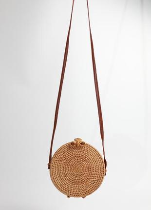 Кругла сумка плетена2 фото