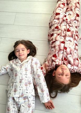 Пижама детская домашня тепла пижама для девочки7 фото