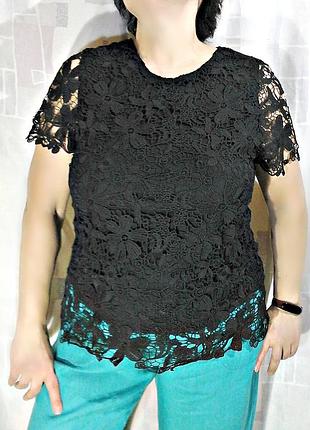 Ажурная, гипюровая блузка на подкладке