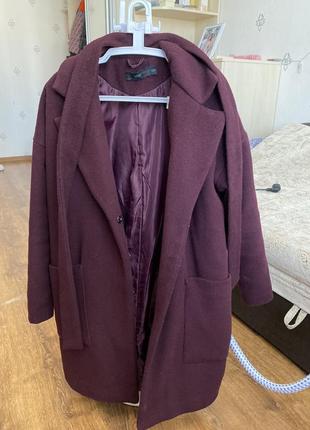 Пальто befree, цвет бардо, размер xs/s6 фото
